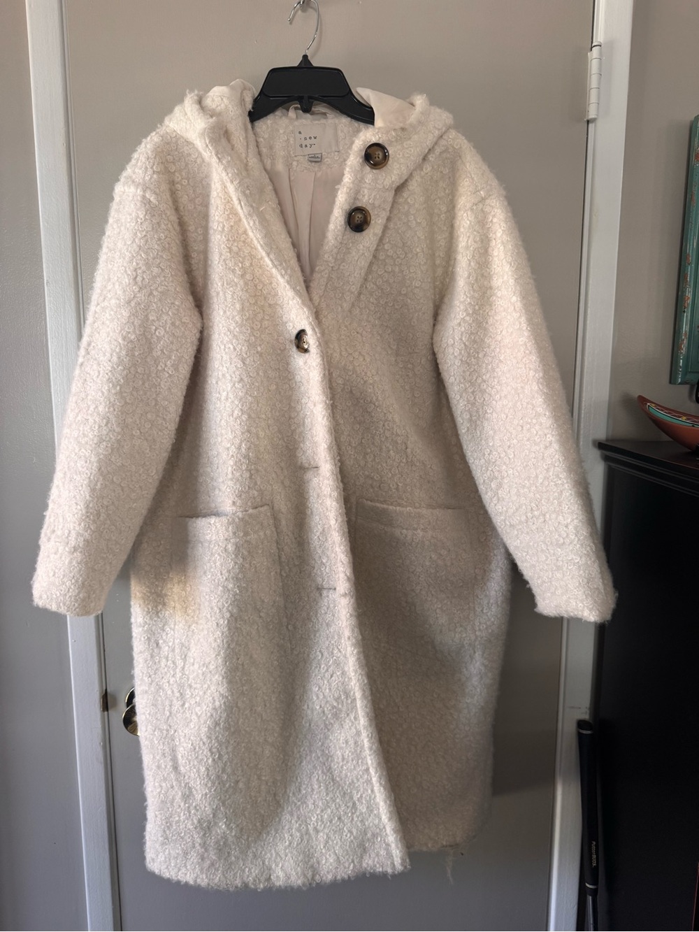 Target Cream Hooded Teddy Bouclé Coat